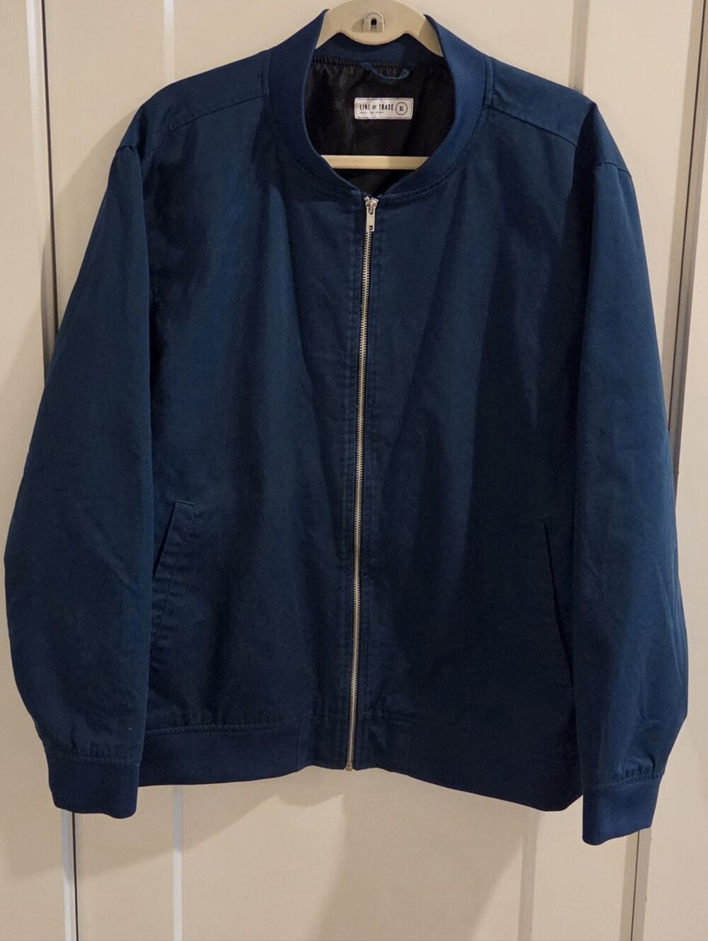 Line of Trade Full-Zip Canvas Bomber Jacket - Blue Size XL - Measurements P2P 25